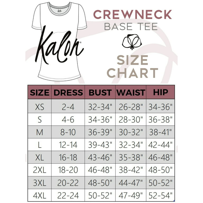 Kalon Women's 4-Pack Crewneck T-Shirt Base Layer 