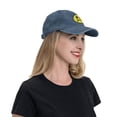 thumbnail image 4 of DouZhe Adjustable Washed Cotton Baseball Cap - Sad Face Prints Vintage Dad Hat Unisex Sports Caps (Blue), 4 of 6