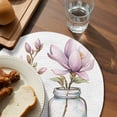 thumbnail image 4 of Round Placemats Watercolor Pink Flowers 15 inch Set of 6 Table Mats for Dining Table Spring Art Heat Resistant Non-Slip Kitchen & Home Decorative Place Mat Set, 4 of 8