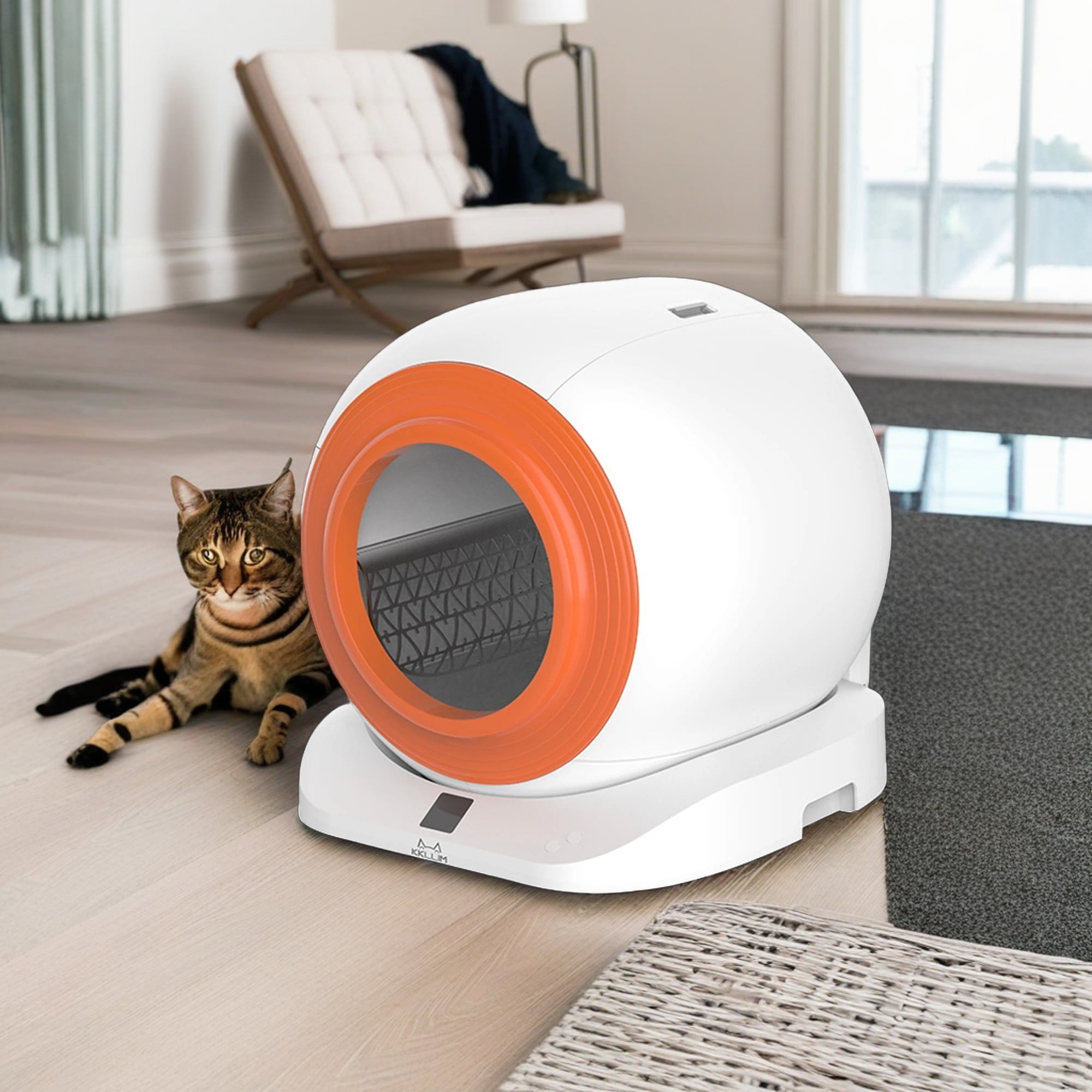 resenkos 65L Self Cleaning Cat Litter Box for Multiple Cats, App Control/Odor Removal Automatic Cat Litter Box, White