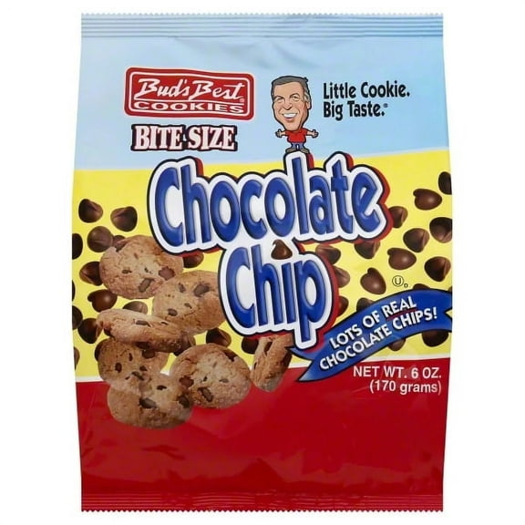 Bud’s Best Bite-Size Chocolate Chip Cookies, Made with Real Chocolate Chips, 6 oz (12 Pack)
