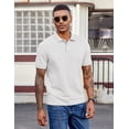 thumbnail image 2 of COOFANDY Mens Polo Shirts Short Sleeve Cotton Pique T-Shirts 2 Buttons Casual Performance Golf Shirts, 2 of 6