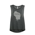 thumbnail image 1 of Thread Tank Home Roots State Wisconsin WI Women's Sleeveless Muscle Tank Top Charcoal Small, 1 of 3