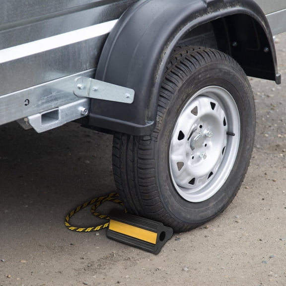 AURARMLET Motorcycle Wheel Chock for Trailers with Shock Absorbing Rubber and Easy Installation