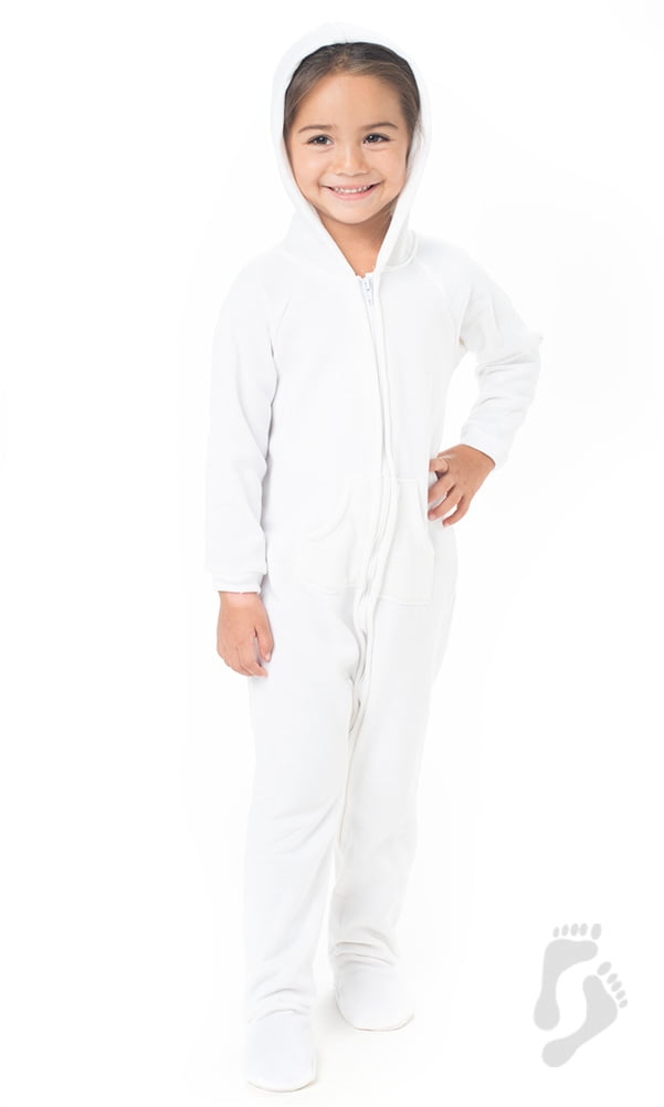 white hooded footed pajamas toddler