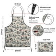 thumbnail image 7 of Beige Christmas Winter Scene Pattern Apron-Garden Aprons for Women with Pockets-Cotton Linen Waterproof Kitchen Cooking Gardening Aprons Adjustable for Kitchen,Cooking,BBQ and Salon 33"x27", 7 of 7