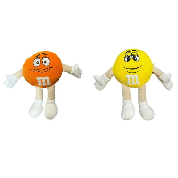 Yellow & Orange M&M Plush Set 15” Soft Stuffed Doll New M & M Authentic Rare