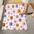 thumbnail image 4 of 2 Piece Soft Bathroom Rug Set Flowers and Smiling Pumpkins Bath Mat and U-Shaped Toilet Contour Rug (16"x24"+20"x24"), 4 of 7