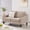 taupe, variant on 51" Plush Velvet Loveseat Sofa, Small Loveseat Removable Zipper Covers, Traditional Sofa Rubberwood Legs for apartment office space, Dark Gray