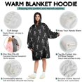 thumbnail image 5 of Wearable Oversized Blanket,Black Dancing Skeleton Pattern Wearable Blanket Hoodie for Adults,Cozy Hooded Blankets with Super Pockets,Super Warm Fuzzy Pullover for Women & Men, 5 of 6