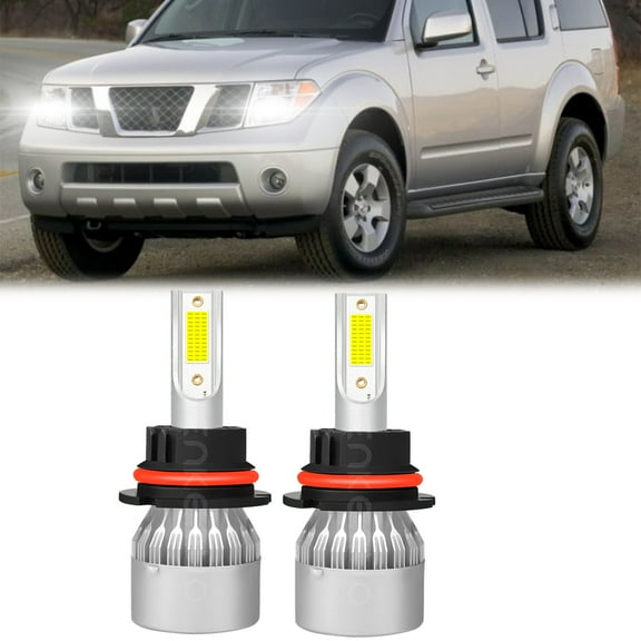HMCYCI for 2005-2012 Nissan Pathfinder - 9007 LED Headlight Bulbs Hi-Low Beam 2X