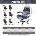 thumbnail image 5 of FKELYI Office Chair Slipcover with 2 Pcs Armrest Covers Breathable Armchair Cover Tie-Dye Blue Butterfly Print Swivel Boss Chair Protector Home Decor, Small, 5 of 6