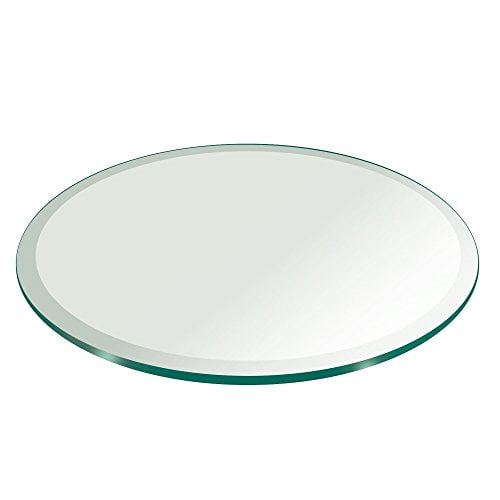 18" Inch Round Glass Table Top 1/2" Thick Tempered Beveled Edge by Fab Glass and Mirror