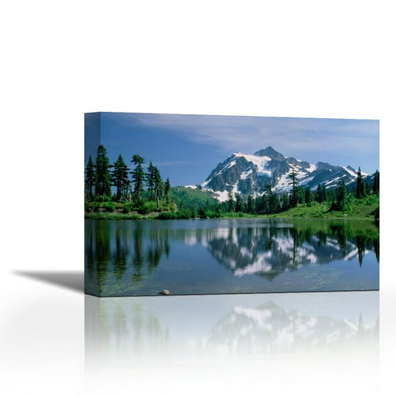 Mt Shuksan, northern Cascade Mountains, Washington - Contemporary Fine Art Giclee on Canvas Gallery Wrap - wall décor - Art painting - 36 x 23 Inch - Ready to Hang