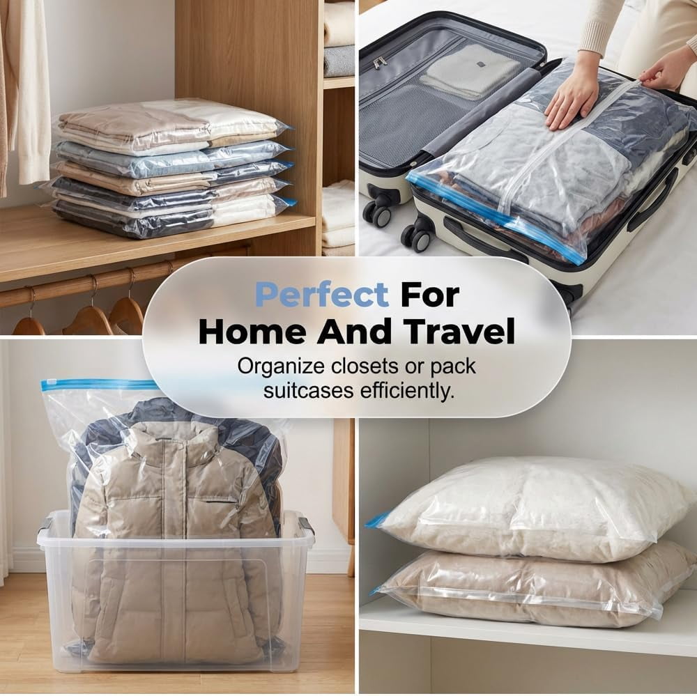 Extra Large Vacuum Storage Bag, Cube Vacuum Seal Bags for Comforters Blankets Bedding Clothing, Space Saver Closet Storage Bags Waterproof Reusable (S+M)
