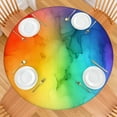 thumbnail image 2 of Rainbow Tie Dye Ink Pattern Round Fitted Tablecloth with Elastic Edge,Dining Table Cover Waterproof,Outdoor Round Tablecloth for Camping,Dining,Indoor and Outdoor, 2 of 7