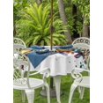 thumbnail image 4 of Outdoor Tablecloth with Umbrella Hole Zipper Watercolor Frog Round Tablecloth 60" Waterproof Outside Table Cloth Spring Summer Tropical Animals Rustic Patio Table Cover Tablecloths for Picnic Party, 4 of 8