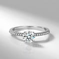 thumbnail image 2 of 1ct Round Cut 925 Silver Band AAA CZ 6.5*6.5mm Smooth Band Wedding Ring Sz 4-9.5, 2 of 5
