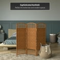 thumbnail image 6 of Red Lantern 4 ft. Short Fiber Weave Folding Screen - Dark Beige - 3 Panels, 6 of 7