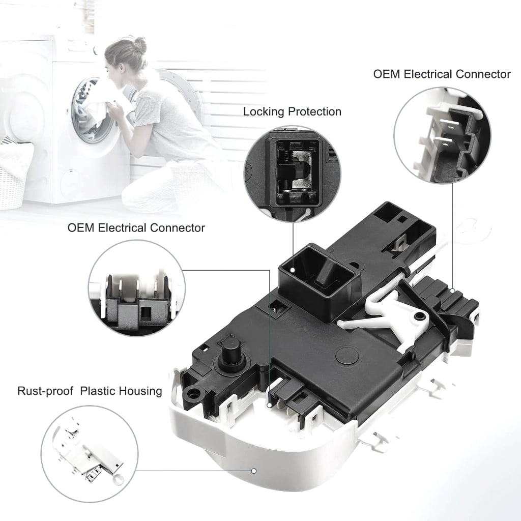 Heavy Duty Washing Machine Door Mechanism ABS Materials Easy Installation Front Load Washer Door Latches Assembly