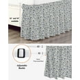 thumbnail image 3 of Light Blue Floral Wrap Around Bed Skirts for King Bed 18" Drop,Bed Skirt with Adjustable Elastic Belt Dust Ruffle Bed Valance for Bedroom Hotel Rustic Vintage Flowers Botanical Spring Bed Frame Cover, 3 of 7