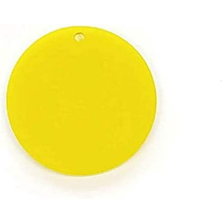 

Set Of 25 Units - Disc - For Kchains Or Jewelry 1/8 i Circle Blank Craft Plastic- Rnd She- Polished Eds - Optional K Ring (Yellow Solid 4 Inch)