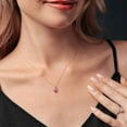 thumbnail image 5 of Gem Stone King 10K Yellow Gold Pink and White Lab Grown Diamond Pendant Necklace for Women (0.55 Cttw, Round 5MM, Gemstone April Birthstone, with 18 inch Chain), 5 of 5