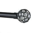 thumbnail image 3 of Exclusive Home Rings 1" Curtain Rod and Finial Set, Matte Black, Adjustable 66"-120", 3 of 6