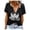 Blue, variant on Oversized T Shirts for Women Fashion Button V Neck Sleeveless Letter Printed Tops Casual 2026 Trendy Tee