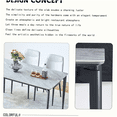 thumbnail image 6 of Modern Sintered Stone Dining Table with Black Iron Base, Gray Rock Top for 8-Seater, 6 of 10