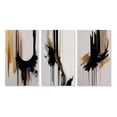 thumbnail image 2 of Designart "Minimalism in Gold I" Abstract Wall Art Set Of 3 - Modern Black Canvas Set For Living Room Decor, 2 of 6