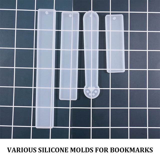 8 Pieces Rectangle Resin Bookmark Mold Handicraft Making Moulds Assortment Reusable Book Mark Mould Page Label DIY Crafting Accessories