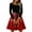 Deep Red, variant on Christmas Dresses for Women Women's Casual Fashion Round Neck Long Sleeve Christmas Printed Party Vintage Long Dresses for Holiday Gathering,Black,L