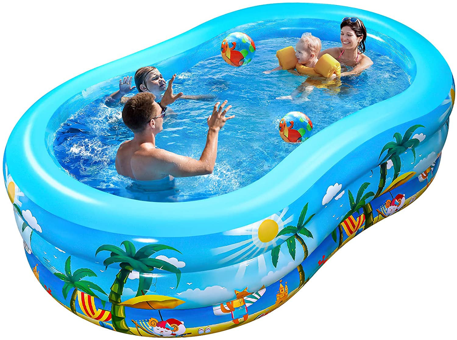 Paddling Pool Lounge Inflatable Seats Outdoor Garden Family Size Fun Swimming 