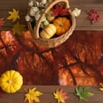 thumbnail image 3 of Fall Table Runner Thanksgiving Autumn Forest Swing Table Runners Orange Maple Leaves Cabin Cotton Linen Dresser Scarf Kitchen Dining Table Decor for Fall Holiday Party Decor 13x72 Inch, 3 of 9