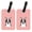 Pink, variant on Pair Of Checkerboard Pink Boston Terrier Luggage Tags