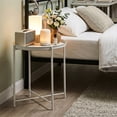 thumbnail image 1 of Mesa Lateral FurnitureR Mesa de Centro Blanca con Bandeja Auxiliar Metal Moderno, 1 of 8