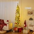 thumbnail image 2 of Costway 7 FT Pre-Lit Pencil Artificial Christmas Tree with 150 LED Warm White Lights,8 Modes, 2 of 10