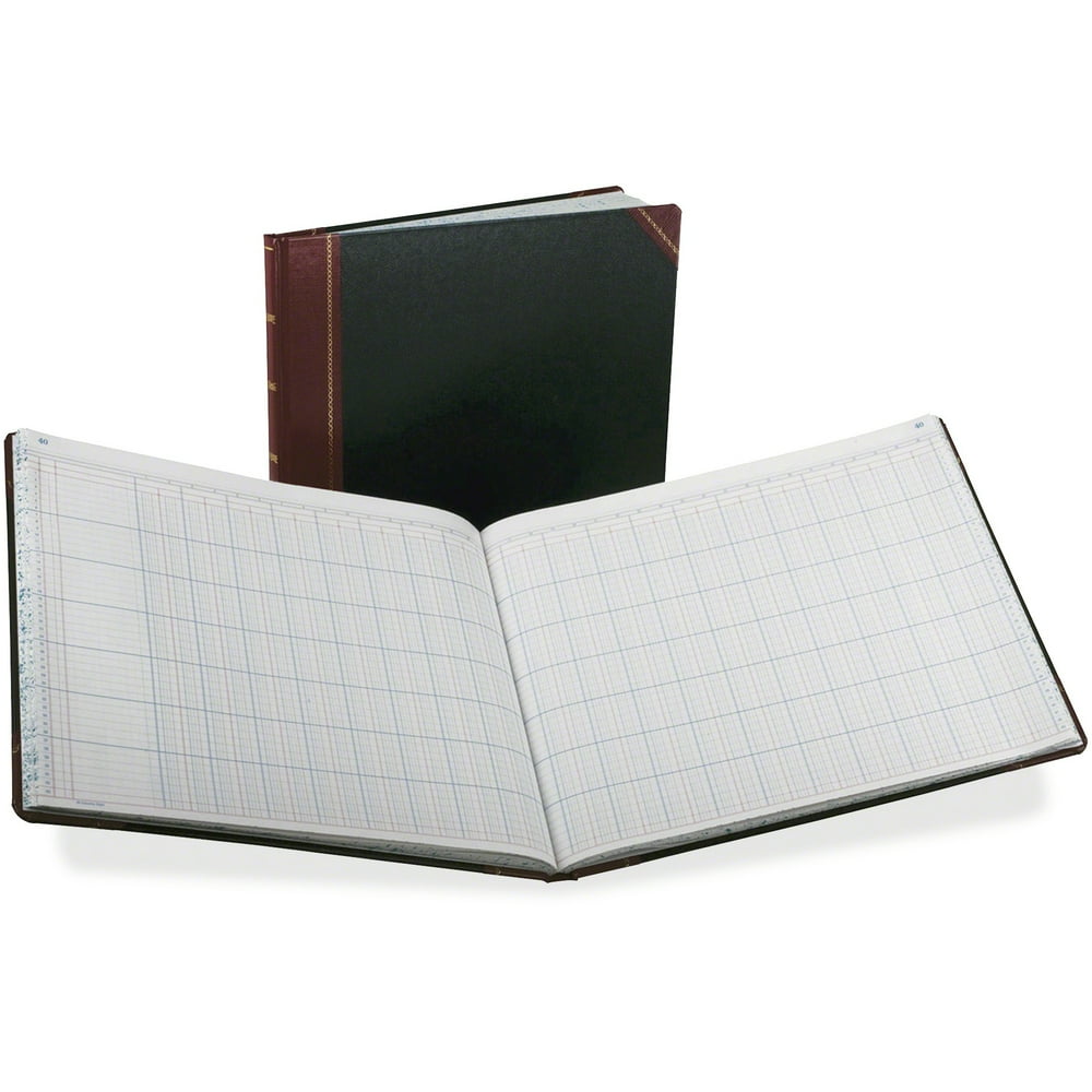 Boorum & Pease Columnar Accounting Book, 36 Column, Black Cover, 150