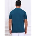 thumbnail image 3 of DARING DIVA Men's Knitted Ribbed Hem Short Sleeve Textured Golf Shirts M Royal Blue, 3 of 7
