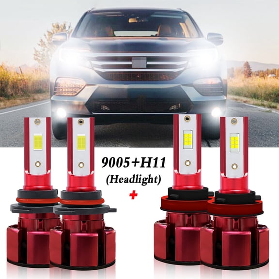 H11 9005 LED Headlight Bulbs for 2006-2018 Honda Pilot Low Beam/High Beam Lights