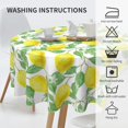 thumbnail image 6 of Floral Lemon Tablecloth Round 60 Inch Watercolor Yellow Lemonade Summer Tablecloth Waterproof Wrinkle Free Tablecloth Kitchen Circle Table Cloth Cover Mat for Party Dinning Tabletop Wedding Home Decor, 6 of 6