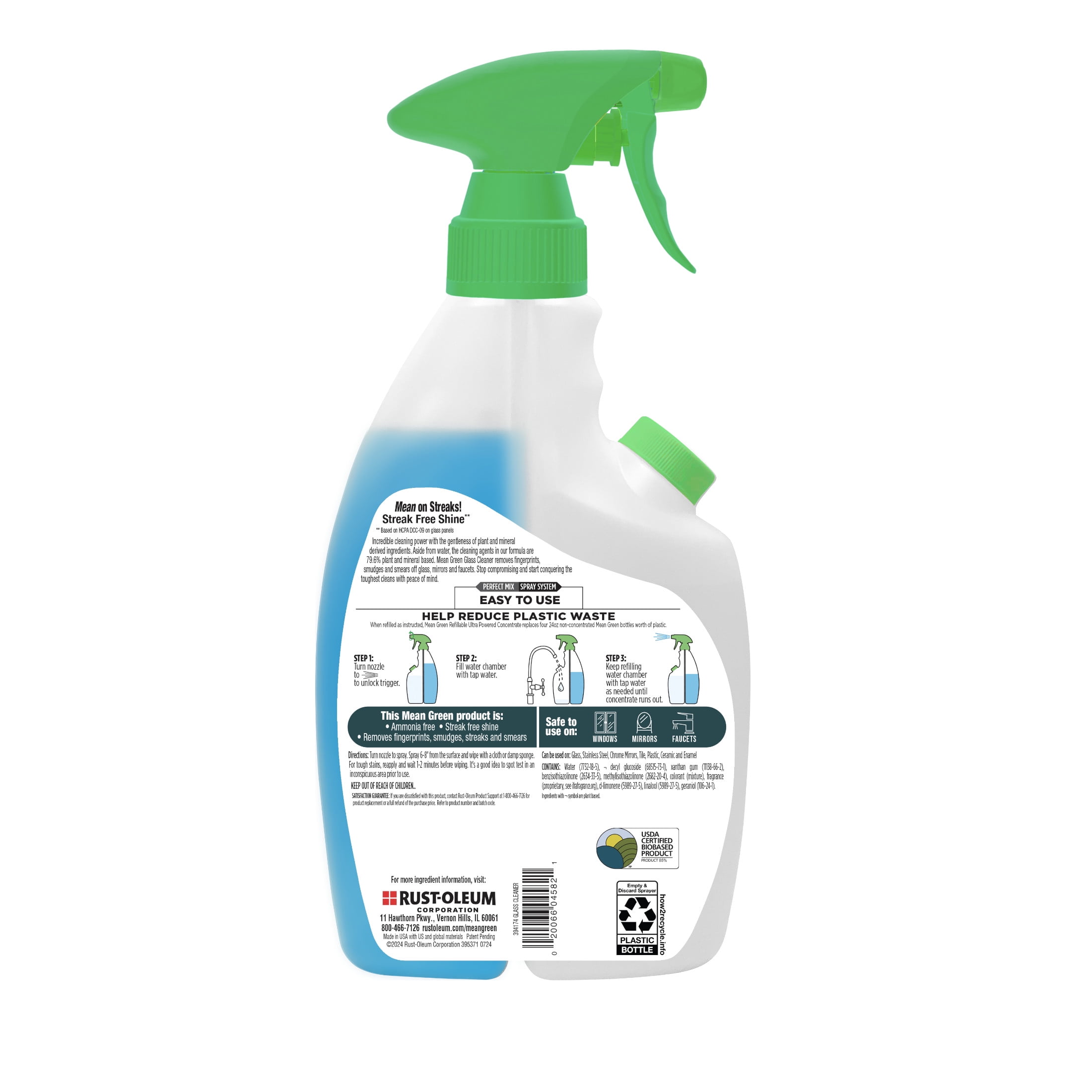 Mean Green Refillable Ultra Powered Concentrate Fresh Glass Cleaner, 28.6 oz