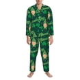 thumbnail image 3 of Susaid St Patrick's Day9 Print Men's Long Sleeve Pajama Set, Two-Piece Button-Down Loungewear PJs Set, Comfortable Sleepwear for Relaxation-X-Large, 3 of 7