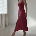 thumbnail image 3 of 2023 Nuevo Vestido Midi con Tirantes Gruesos para Mujer, Vestido de Cintura Ajust con Tirantes Gruesos de Verano para Mujer, 3 of 3