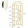 thumbnail image 2 of 81.7-pulgada de altura 6 niveles arched geometric estante de libros con metal frame - a moderno almacenamiento solution para dormitorio, sala de estar, o oficina en casa, 2 of 7