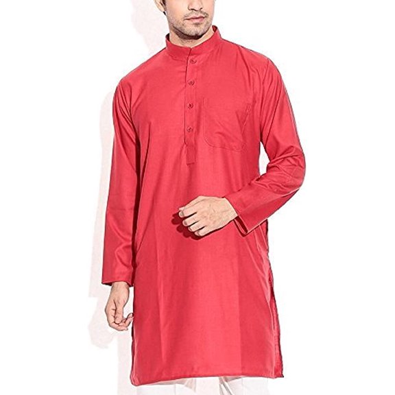 Royal Kurta Men's Cotton Kurta Pyjama Set (ROYAL_229_Red_Medium)