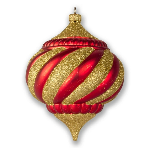 300mm 12" Red and Gold Onion Ornament, Traditional Collection