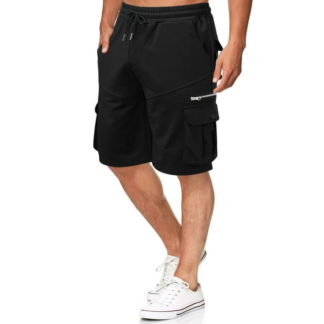 LSLJS Men's Workwear Shorts, Mi-Taille, Multi-Poches, Cinq Pièces Ajustées Cadeaux Pants for Men