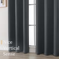 thumbnail image 3 of Chyhomenyc Dark Grey Blackout Curtains 78 Inches Long 2 Panels, Thermal Insulated Gromment Drapes, Light Blocking Window Curtains Panels for Living Room Bedroom, Each 40Wx78L Inch, 3 of 8